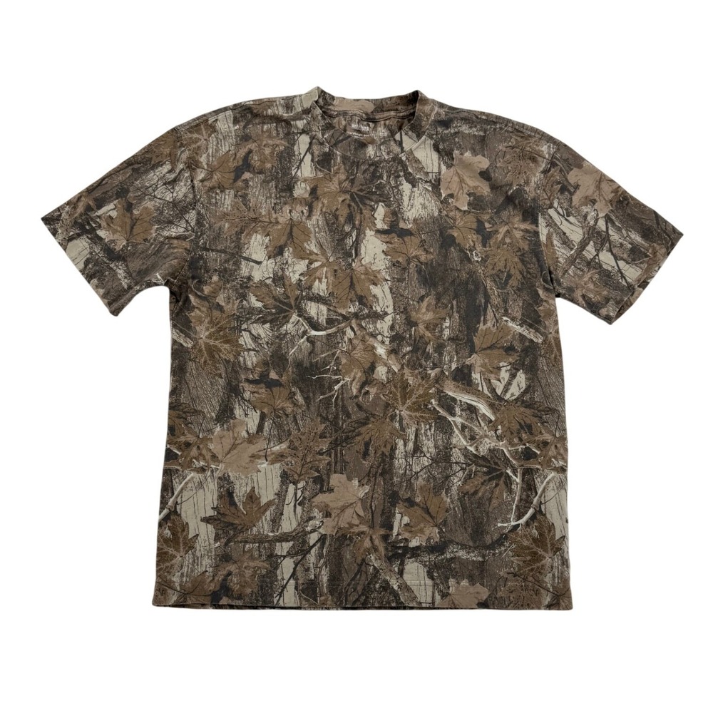 Hollister T-Shirt Mens M Brown Camo Excellent Heavyweight Boxy Fit Outdoors